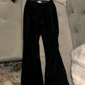 Wide leg velvet pants